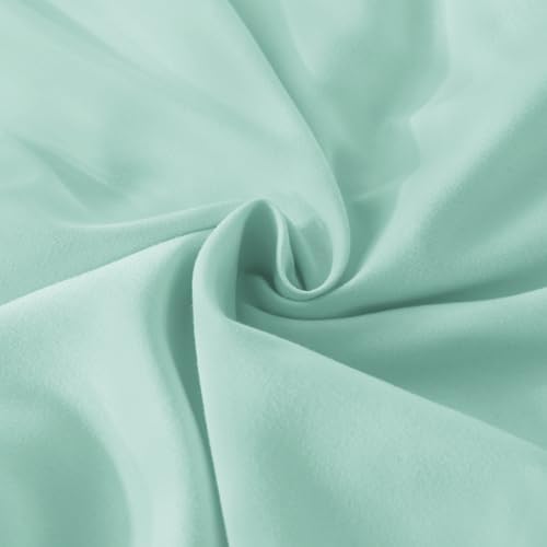 Andency Mint Green California King Comforter Set, 3 Pieces Shabby Chic Ruffle Solid Cal King Bedding Sets, Oversized All Season Soft Lightweight Down Alternative Bed Set for Adults Men Women