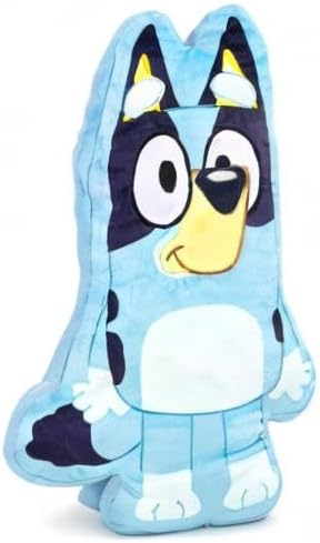 Jay Franco Polyester Bluey Shaped Decorative Pillow - Kids Super Soft Throw Plush Pillow - Measures 17 Inches (Official Bluey Product)