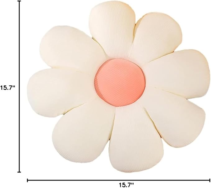 Flower-Shaped Cute Pillow, Flower Cushion, Reading Pillow and Leisure and Comfortable Pillow, Car Cushion (White, 40cm*40cm)