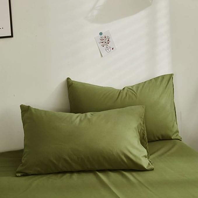 Nanko King Comforter Set Dark Green, Olive Green Soft Reversible All Season Down Alternative Quilted Duvet Insert, Microfiber Filling, Luxury Quality Bedding Sets in a Bag 3PCs 104x90 inch Sage
