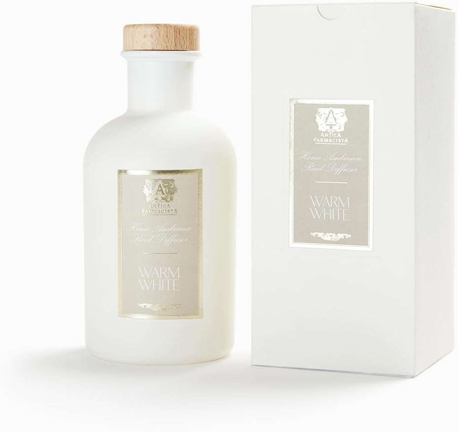 Antica Farmacista Home Ambiance Diffuser - Long-Lasting Reed Scent Diffuser - Luxury Room Freshener Gift - Warm White, 16.9 fl oz