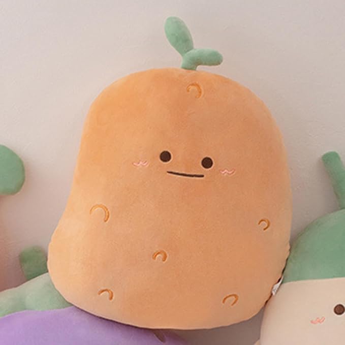 Potato Throw Pillows Decorative 15.8 inch Cute Soft Vegetable Hugging Pillow Stuffed Food Soft Plush Cushion Décor for Birthdays Gifts Home Decor (Yellow)