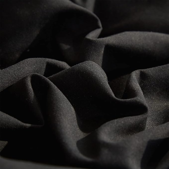 CLOTHKNOW Black Twin Comforter Set 3Pcs All Black Bedding Comforter Sets Soft Comforter Boys Men Comforter Sets