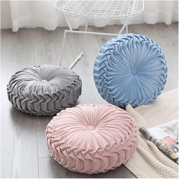 Baiyuruodie Round Velvet Pillow, Sofa Bed Bedroom Decorative Throw Pillow (38cm, Orange)
