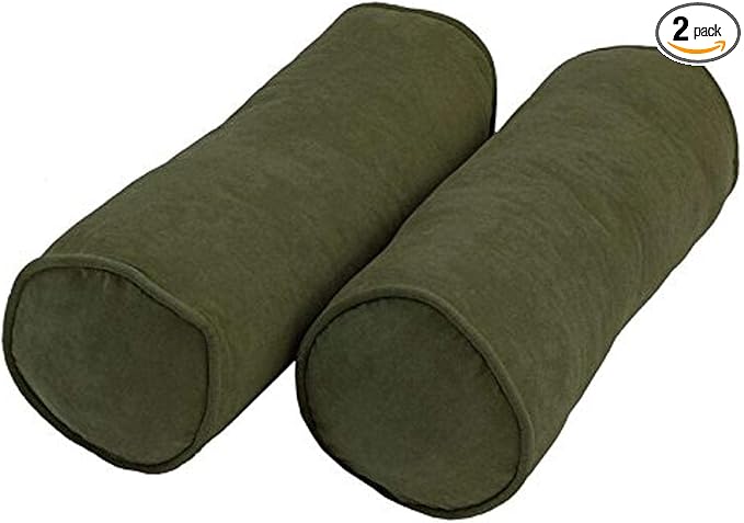 Blazing Needles Corded Microsuede Throw Pillows (Set of 2), 20" x 8", Hunter Green