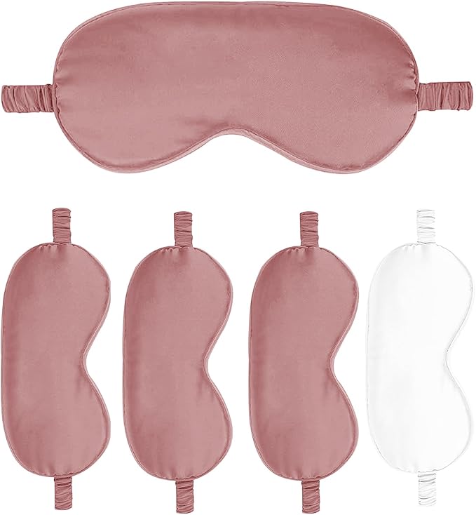 Sleep Masks 5PACK Silk Eyes Cover Satin Eye Mask Silky Blackout Soft Blindfold Sleeping Eyeshades Covers Bridesmaid Gifts