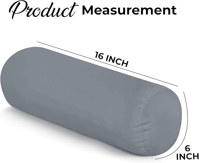 Utopia Bedding Bolster Pillows Insert (Pack of 2, Grey) - 6 x 16 Inches Bed and Couch Pillows - Indoor Decorative Pillows