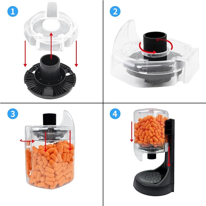 Ear Plugs Dispenser,with 500Pcs Refillable SNR 38dB(NRR 33dB) Noise Foam Earplugs,Wall-Mounted,Hearing Protection for Shooting,Construction Site,Work,Orange