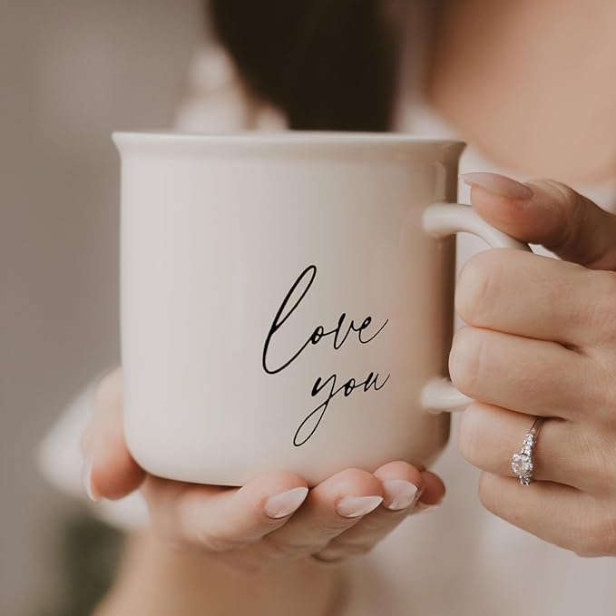 Sweet Water Decor Love You Coffee Mug, 11 oz Ceramic Cup, Dishwasher & Microwave Safe, Cute Mug for Moms, Wife & Grandma, Mother's Day & Birthday Gift Idea, For Tea & Espresso