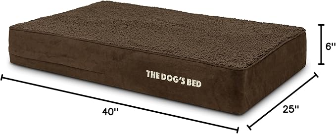 The Dog’s Bed Orthopedic Memory Foam Dog Bed Mattress, Plush Fabric, Brown Plush, L, 6-Inch