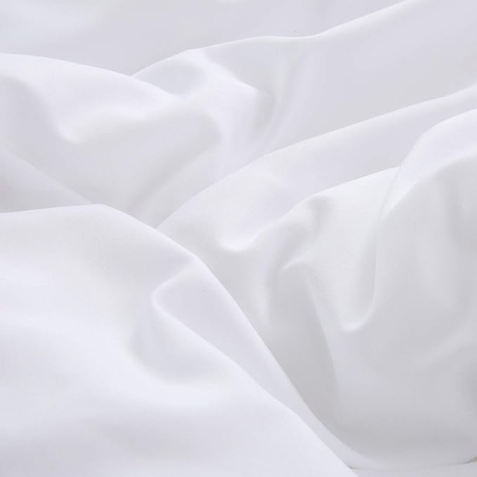 CLOTHKNOW White Comforter Set Twin 3Pcs White Bedding Comforter Sets Soft Bed Comforter Set with 2 x Pillow Cases