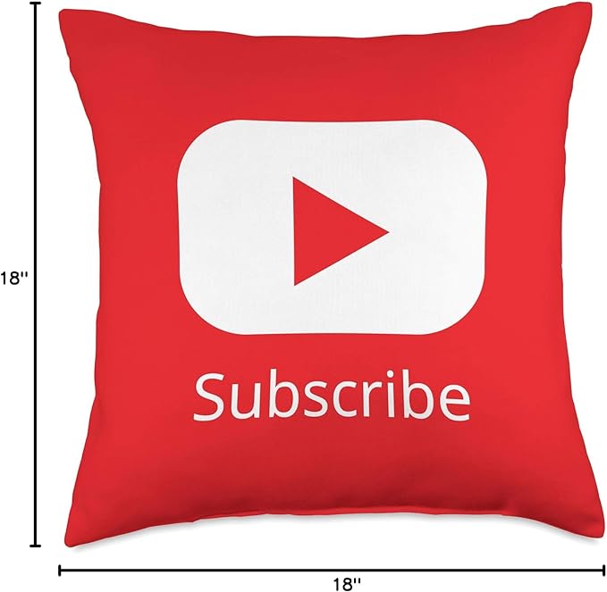 Red Subscribe Video Blogger Play Button Throw Pillow