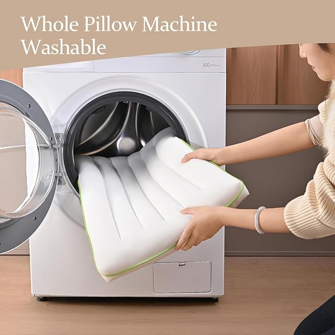 Low Profile Flat Thin Pillow (3.35โณ) for Stomach & Back Sleepers, Soft Flat Bed Pillow with 7D Fiber Fill & Cotton Cover, Standard Size, Machine Washable