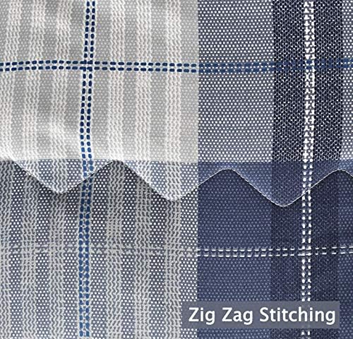 SLEEPBELLA Comforter King Size, 600 Thread Count Cotton Navy Blue & Grey Buffalo Pattern Blue Plaid Comforter Sets,Down Alternative Bedding Set 3Pcs (King, Navy Plaid)