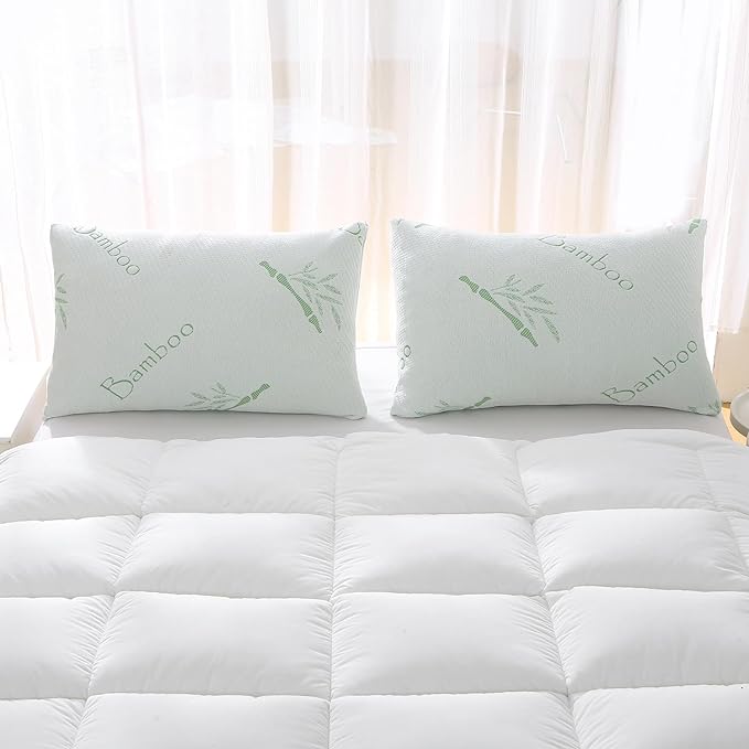 Shredded Memory Foam Pillows Set of 1, Cooling Zippered Breathable Memory Foam Bed Pillow for Sleeping 1 Pack, Queen Size Firm Pillow Gel for Neck Support, Hotel Quality Rest Pillow 20" x 30" Queen