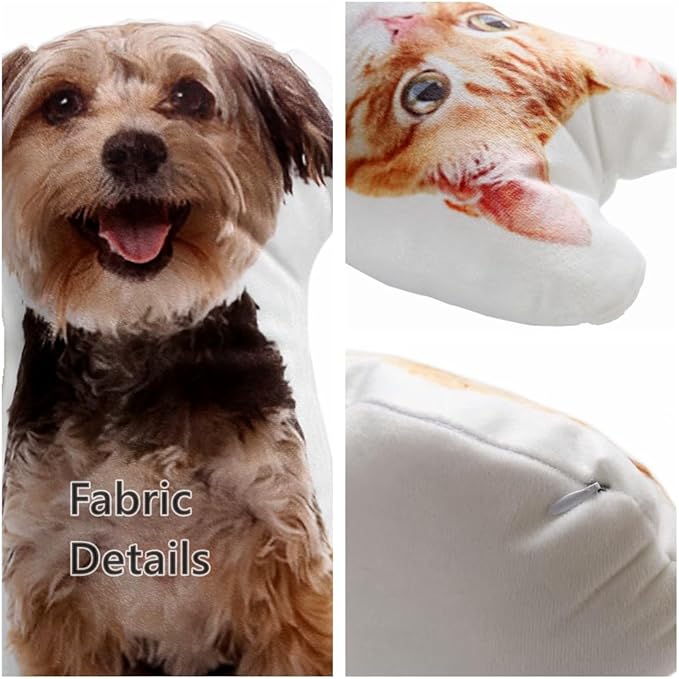 Pet Loss Dog Cat Pillow Animal Pillow Memory Pillow Custom Pet Portrait Bed Pillow (16", Colorful)