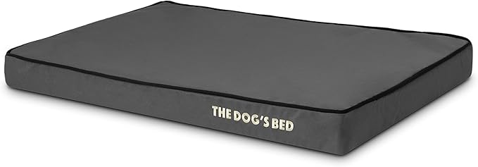 The Dog’s Bed Orthopedic Memory Foam Dog Bed Mattress, Oxford Fabric, Grey with Black Trim, M, 3-Inch