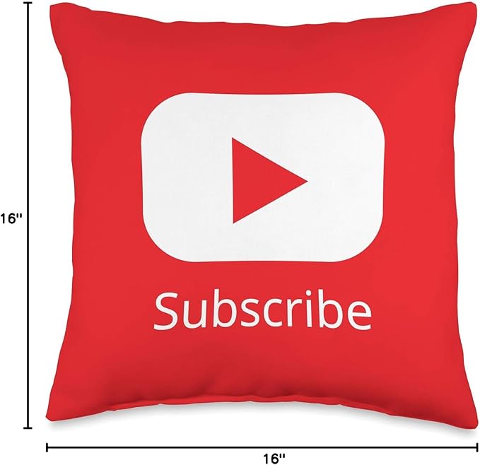 Red Subscribe Video Blogger Play Button Throw Pillow
