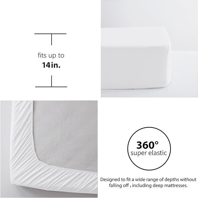 Zzlpp King Comforter Set 7 Pieces, White Seersucker Bed in a Bag with Comforter and Pillowcases, All Season Bedding Sets with 1 Comforter, 2 Pillow Shams, 2 Pillowcases, 1 Fitted Sheet