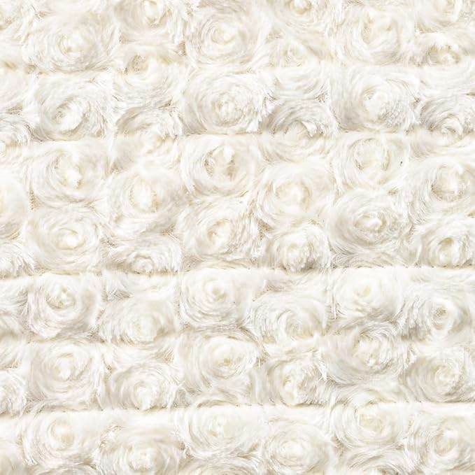 WOOMER Heated Blanket Throw 50" x 60", Electric Blanket Throw with 4 Heating Levels & 4H Auto Off, ETL Certified, White Roses Patterns Faux Fur & Sherpa, Machine Washable