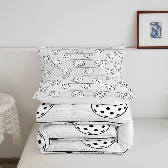 Manfei Golf Ball Comforter Set King Size, Sports Gaming Theme Bedding Set for Kids Boys Girls Room Decor, Grey Wooden Plsnk Down Comforter, Lightweight Duvet Insert,2 Pillowcases