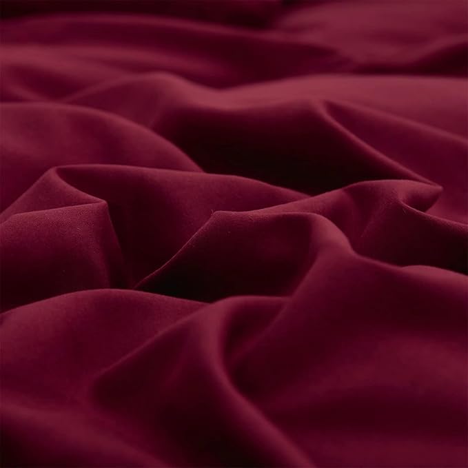 Houseri Burgundy Comforter Sets Full Wine Red Bedding Full Size Noble Bordeaux Red Vintage Bed Sets Teen Girls Women Farmhouse Shabby Chic Soft Comfy Dark Red Quilts Full