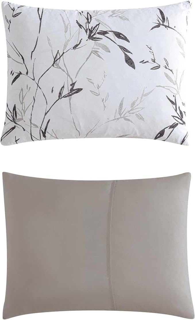 Kenneth Cole - Comforter Set, Super Soft Bedding with Matching Shams & Bonus Throw Blanket, Luxurious Home Decor (Ink Wash Vine Charcoal, Queen)