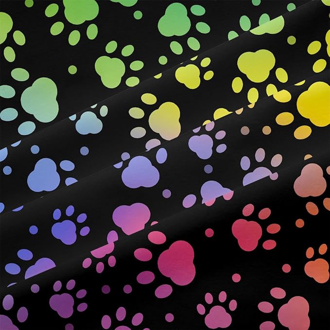 Puppy Paw Comforter Set King Size, Colorful Animal Print Soft Bedding Set with 2 Pillowcases, Great Bedroom Decor/104 * 90