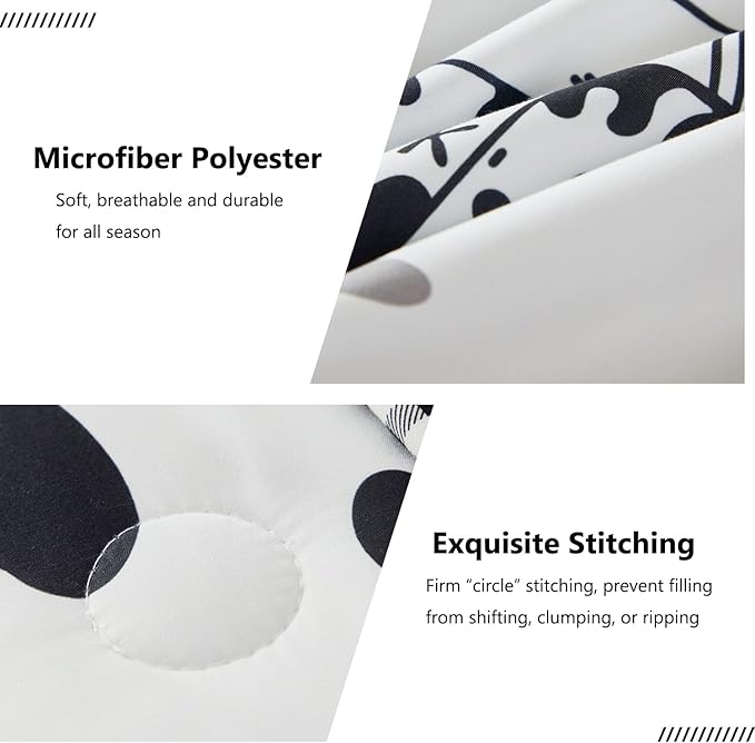 SUCSES Full Size Comforter Set with Sheets 8 Piece Cow Print Bedding Set for Boys Girls Black and White Kids Bed-in-A-Bag Farmhouse Rustic Bed Set for Bedroom (Milk Cow, Full)