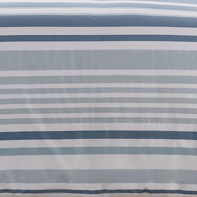 Levtex Home - Truro Comforter Set - King Comforter + Two King Pillow Cases - Stripe - Shades of Blue - Comforter (106 x 94in.) and Pillow Case (36 x 20in.) - Cotton