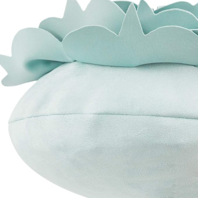 3D Flower Decorative Throw Pillow Handmade Round Pillow Cushion with Insert Included for Home Couch Bedroom Decor 13 x 13 Inch Blue