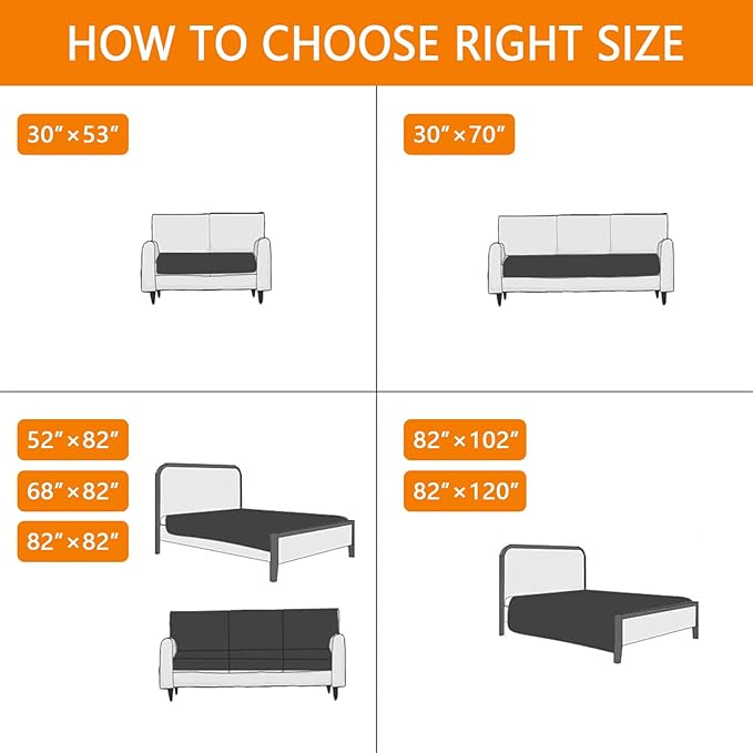 hyha Waterproof Dog Blanket, Soft Pet Bed Blankets, Waterproof Sofa Couch Cover for Dogs Washable, Reversible Pet Couch Covers for Sofa Furniture (30x90 Inch, Grey/Light Grey)