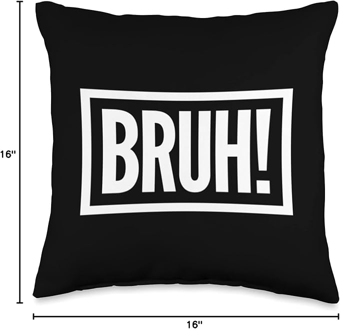 Bruh Shirt Meme Funny Graphic for Teen Boy Throw Pillow