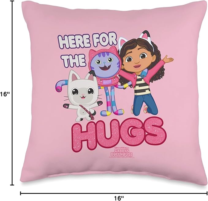 DreamWorks Gabby's Dollhouse Here for The Hugs Throw Pillow