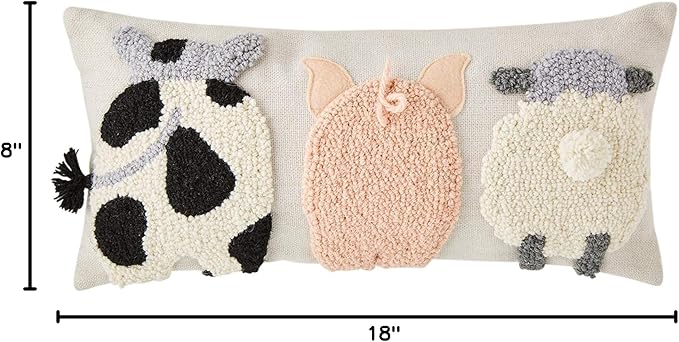 Raised Hook Farm Animal Pillow
