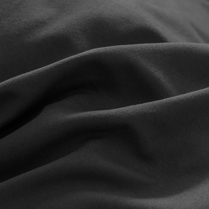 Luxlovery Black Queen Comforter Set Men All Black Bedding Comforter Queen Size Blackish Boys Blanket Quilts Soft Breathable Lightweight Fluffy 3PCS Bed Set Teens Adults
