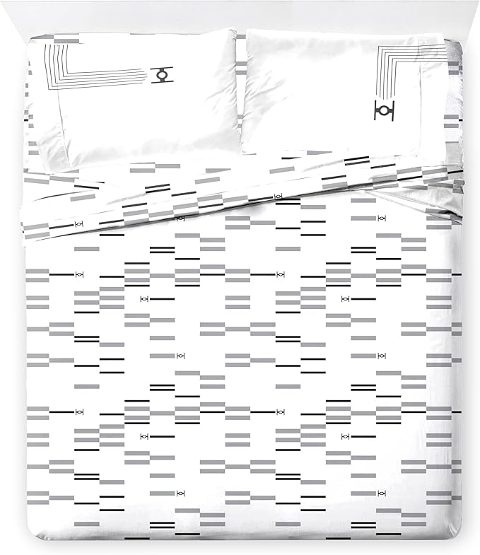 Jay Franco Comforter Set Includes Sheets and Pillow Covers - Soft and Cozy Bed Set for Stylish Room Decor, White - Star Wars, 7 Piece Full Size Bedding