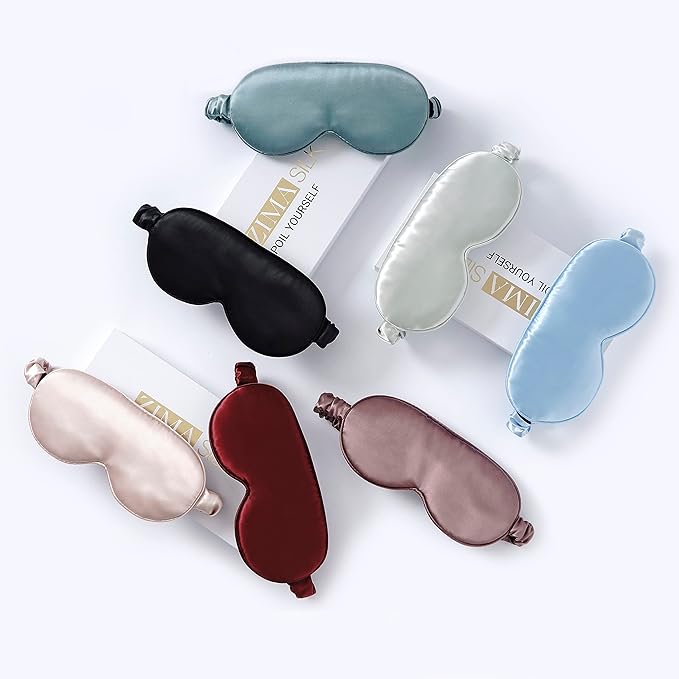 ZIMASILK Adjustable 22 Momme 100% Pure Mulberry Silk Sleep Mask, 3D Contoured Cup Eye Mask for Sleeping, Super Soft Breathable Blindfold, Perfect Blocks Light for Sleeping. (Pink)