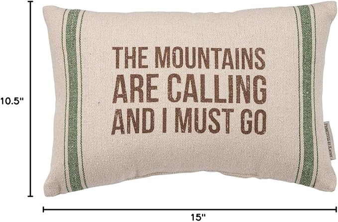 Primitives by Kathy Striped Throw Pillow, 15" x 10", The Mountains are Calling