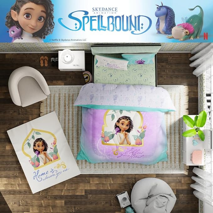 Spellbound Kids Bedding Super Soft Microfiber Comforter and Sheet Set, 4 Piece Twin Size, (Officially Licensed Product) by Franco