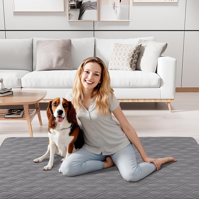 Smiry Reversible Waterproof Couch Covers for Sofa, Washable Dogs Pet Couch Covers for 3 Cushion Sofa Pet Friendly, Water Resistant Furniture Protector Slipcover, Geometric (52"x82", Grey/Dark Grey)