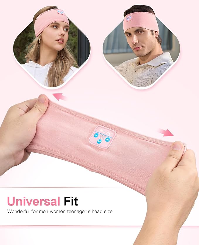 Navly Sleep Headphones - Bluetooth Headband for Sleeping, Cozy Headband Wireless Music Sleeping Headphones with Ultra-Thin Speakers Perfect for Sleeping,Workout,Jogging,Yoga,Insomnia,Air Travel