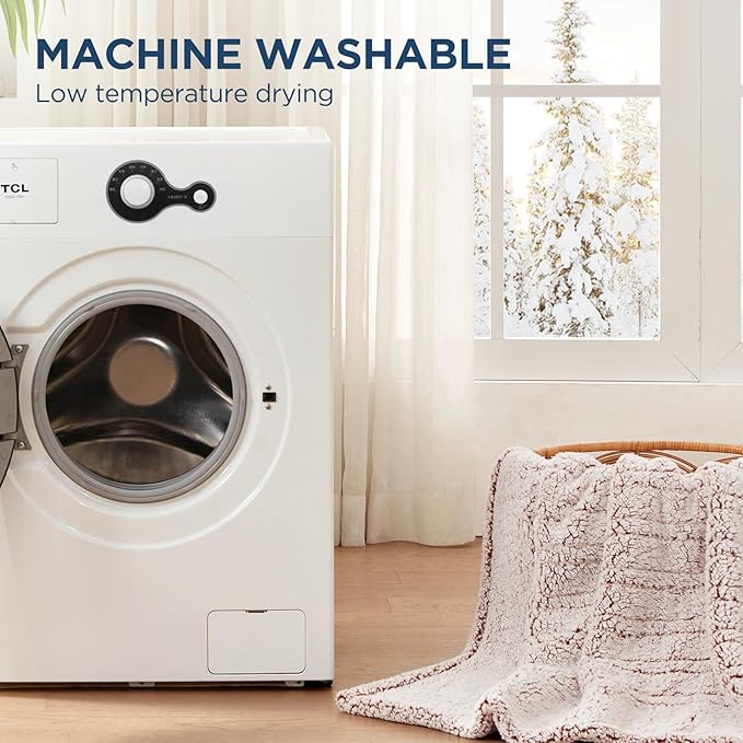 Westinghouse Electric Blanket Queen Size, Soft Plush Sherpa Heated Blanket with 10 Heating Levels & 1-12 Hours Auto-Off, Machine Washable, 84x90 inches, Rust