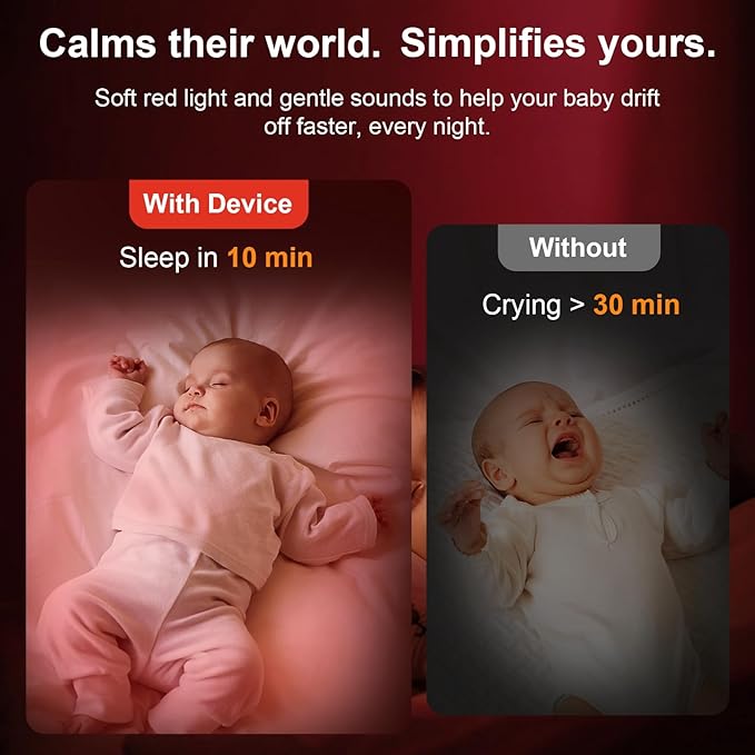 Red Light Sleep Sound Machine โ Night Light for Bedroom with 5-Level Red Light Therapy (620โ690nm), 32 White Noise & Nature Sounds, Smart App Control, Timer & Wake-Up Alarm Clock