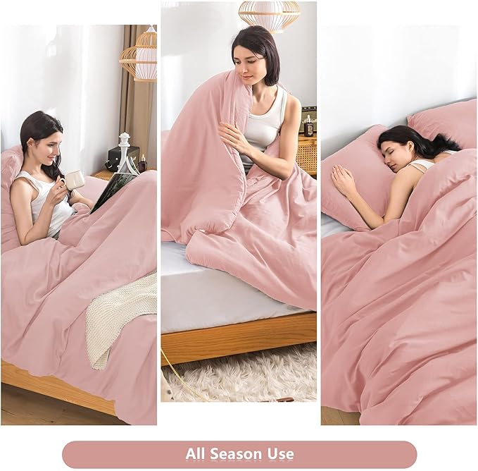COTTEBED Super Soft Light Pink King Size Comforter Set Clearance Bed, Lightweight Cozy Fuzzy Fluffy Bedding Down Comforter Sets and PilowSham for Women All Season Use - Blush Pink,King/California King