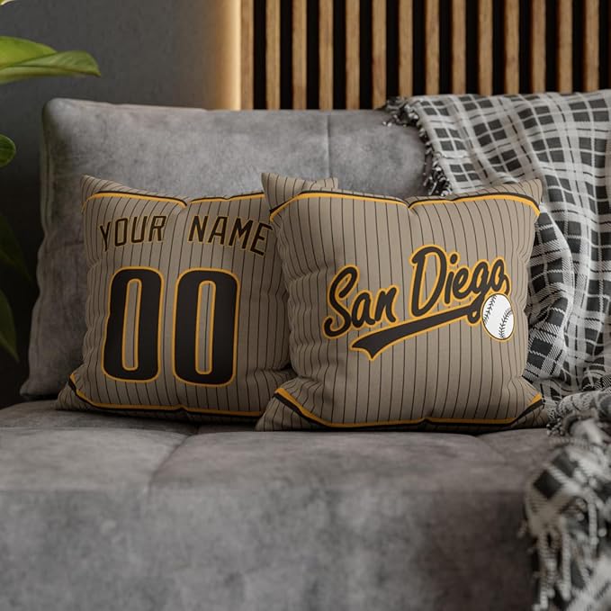 ANTKING San Diego Throw Pillow 2 Packs Custom Name and Number for Men Women Boy Personalized Gifts