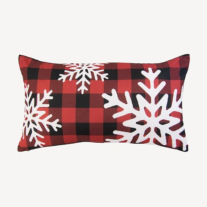 Donna Sharp 2-Piece Winter Cottage Holiday Themed Decorative Throw Pillow Set - Pillows for Couch, Sofa, Beds, and Chairs - Includes 18" x 18" Square & 12" x 22" Rectangular Pillows