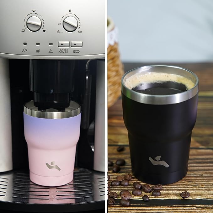10 oz Tumbler with Handle and 2 Straw 2 Lid, Insulated Water Bottle Stainless Steel Vacuum Cup Reusable Travel Mug,Sky