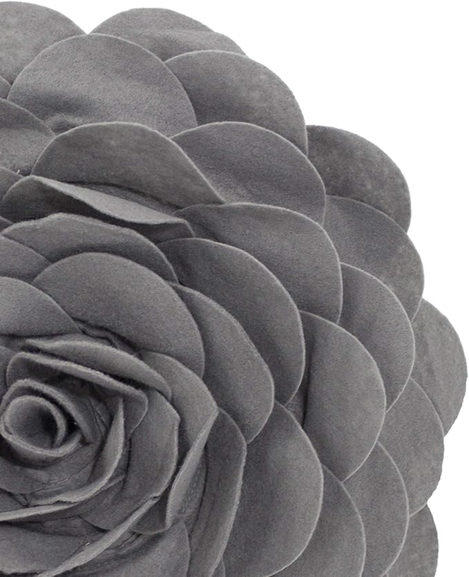 Fennco Styles Eva's Flower Garden Decorative Filled Throw Pillow 13" Round - Slate Floral Accent Pillow for Home, Couch, Bed, Living Room, Holiday and Office Décor