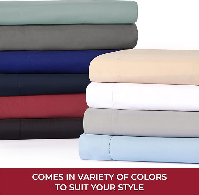 Mellanni RV Short Queen Sheets - 4 PC Iconic Collection Bedding - Hotel Luxury, Extra Soft, Cooling Bed Sheets - Deep Pocket up to 10 inch (RV/Short Queen, Spa Blue)
